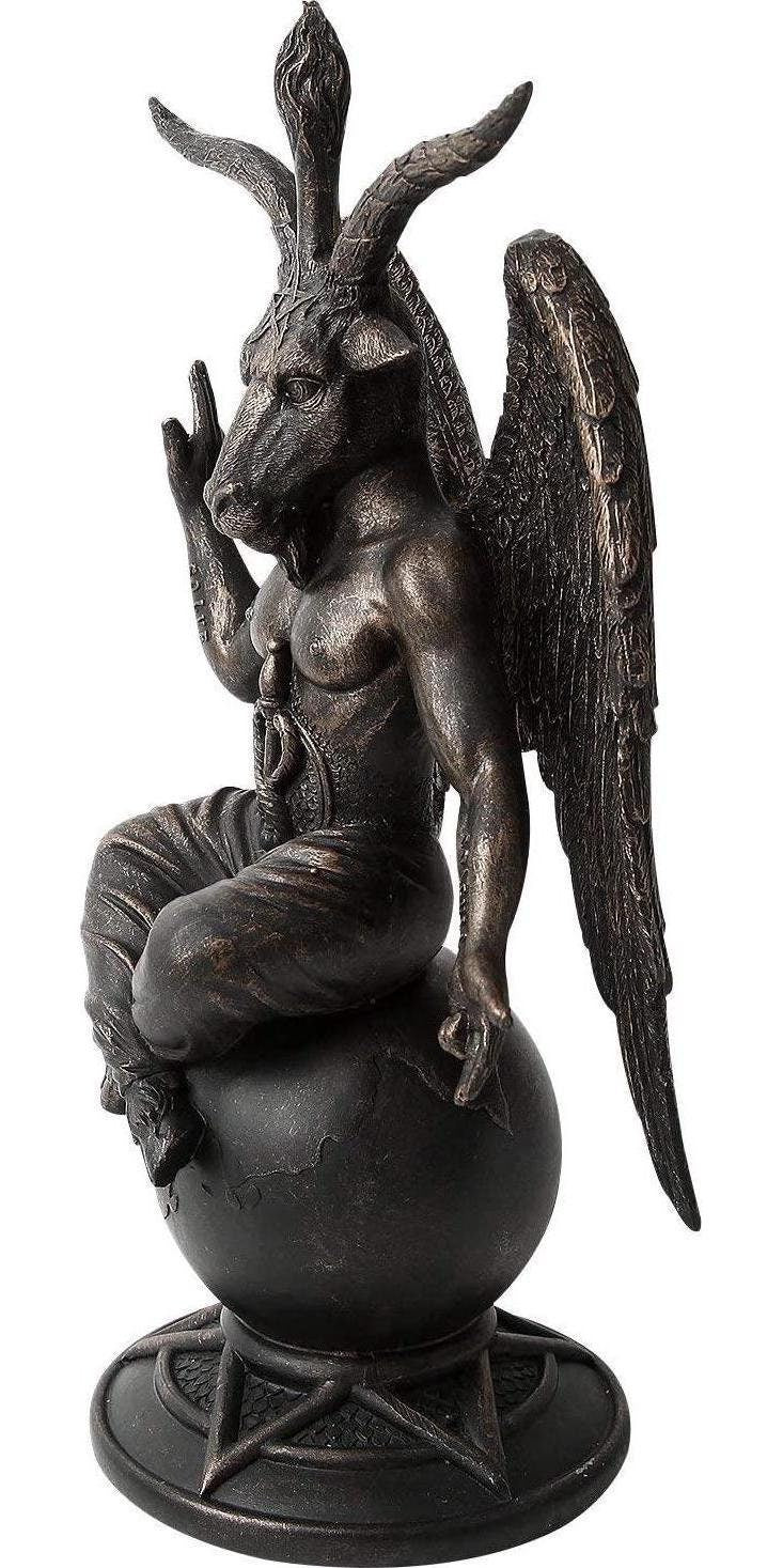 Baphomet antiquity figurine satanic demon occult goat of mendes statue pagan ornament home decor 25 cm
