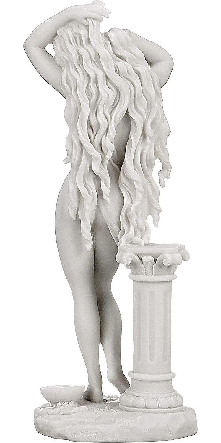Design toscano aphrodite greek goddess of love figurine statue, bonded marble polyresin, white, 28 cm