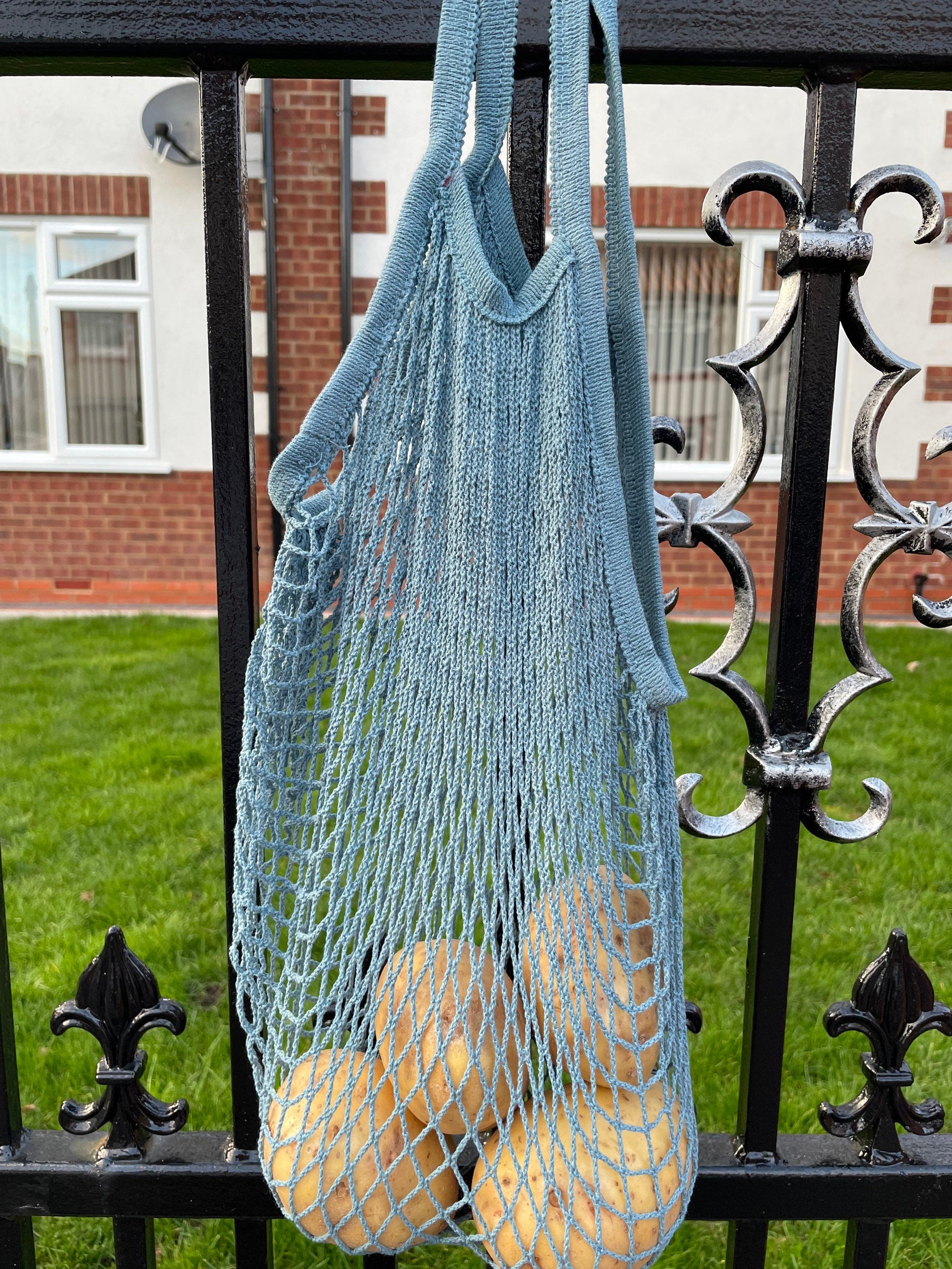 Net Bag Cotton string eco friendly net bag Eco Grocery Beach Retro Shopping Bag Grocery mesh Reusable Fruit Vegetables Storage Knitted Tote