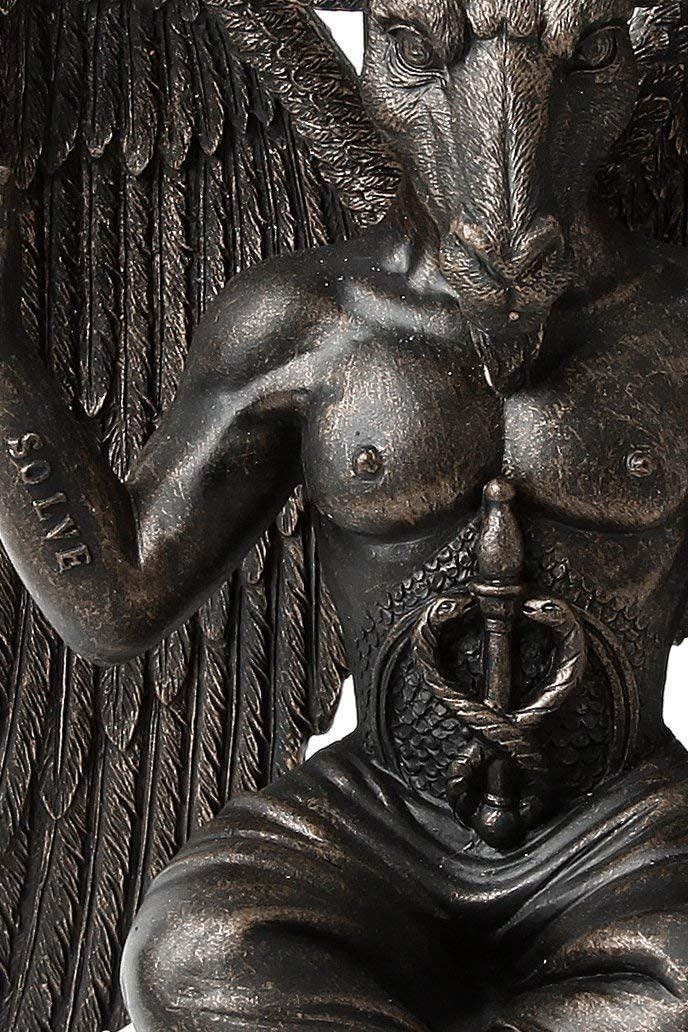 Baphomet antiquity figurine satanic demon occult goat of mendes statue pagan ornament home decor 25 cm