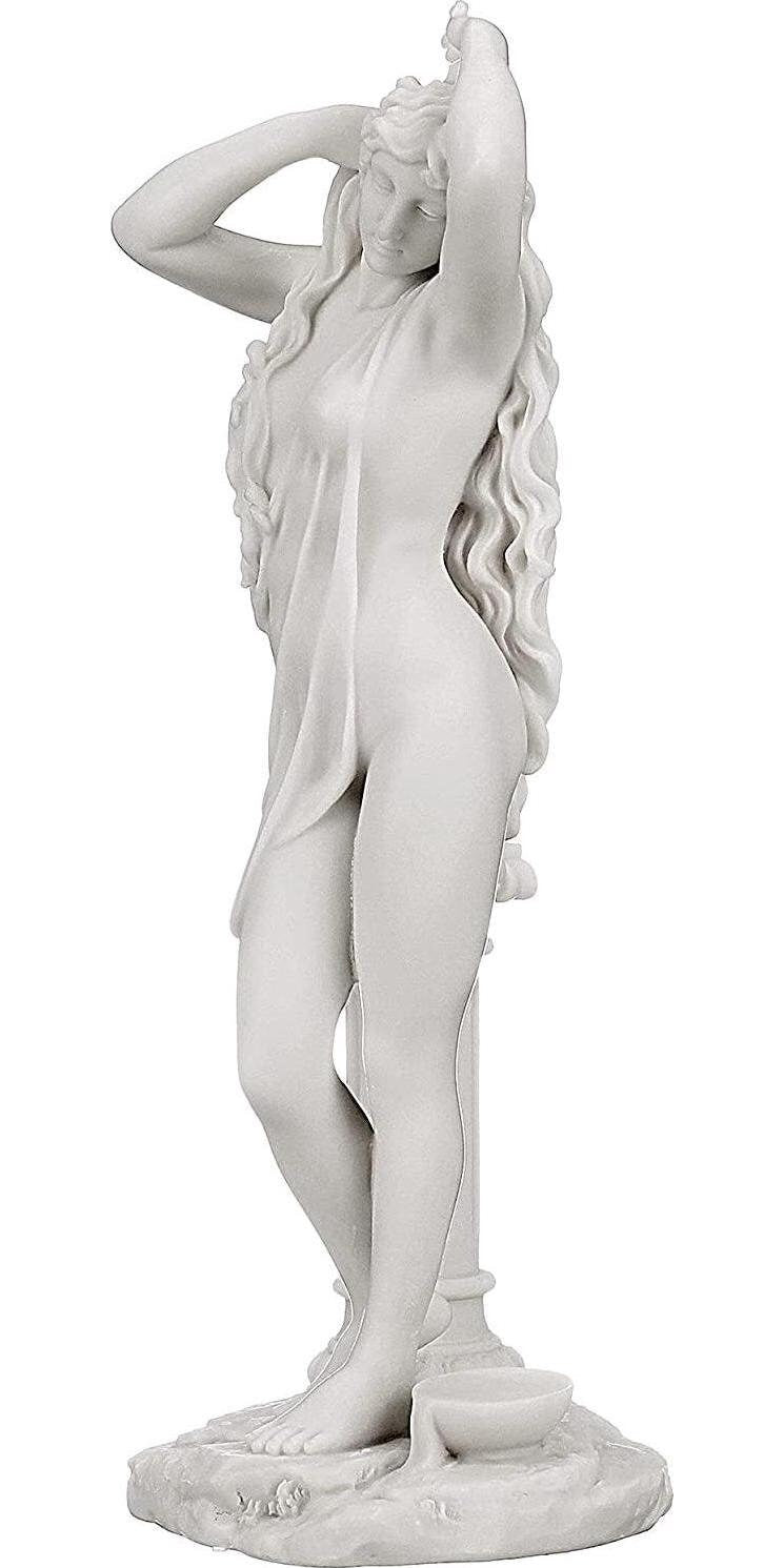 Design toscano aphrodite greek goddess of love figurine statue, bonded marble polyresin, white, 28 cm