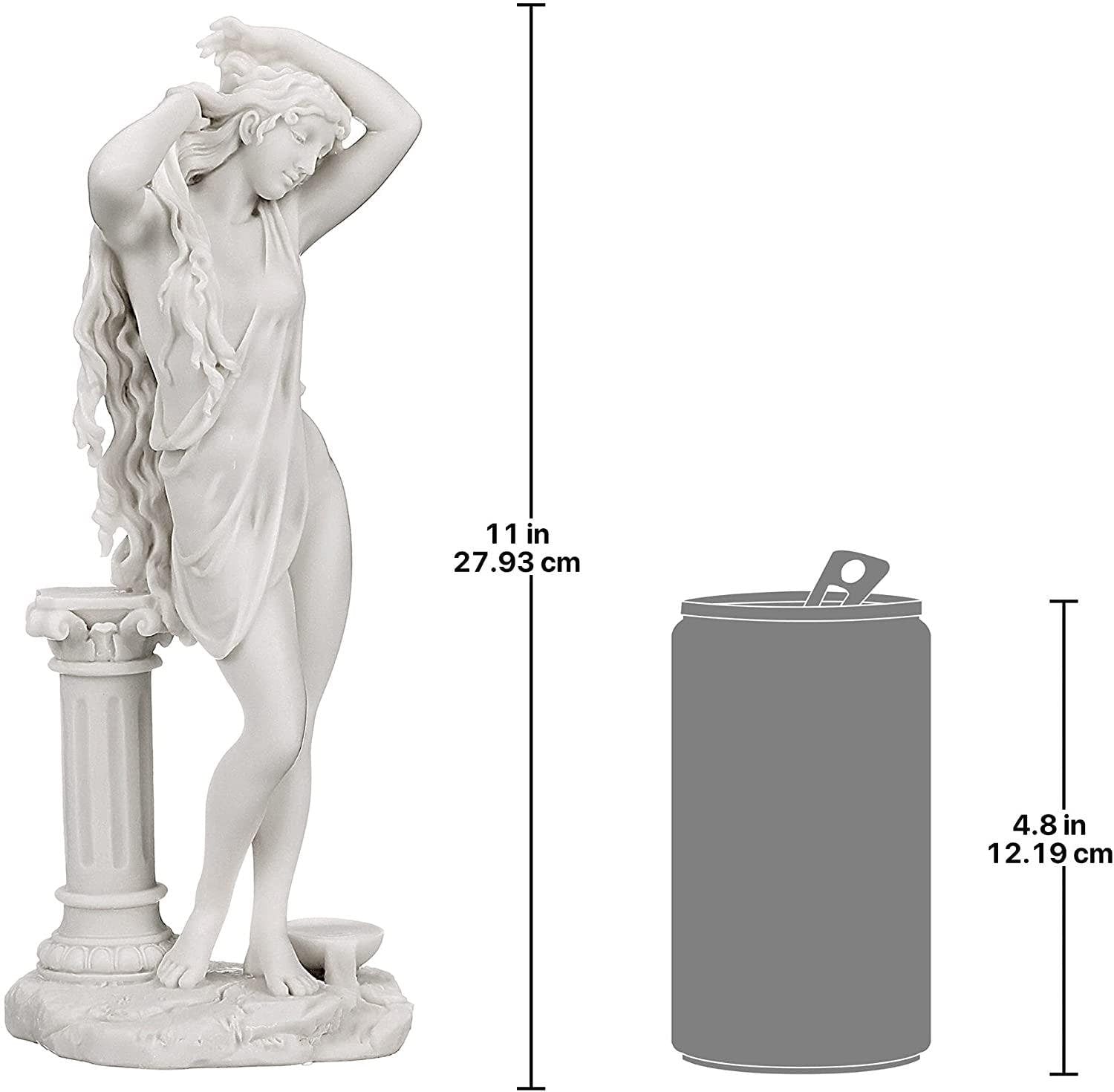 Design toscano aphrodite greek goddess of love figurine statue, bonded marble polyresin, white, 28 cm