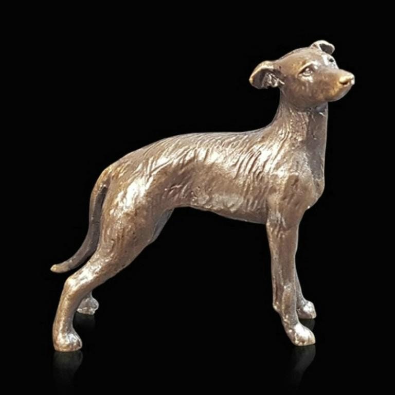 Lurcher bronze miniature (butler and peach) dog figurine home decor