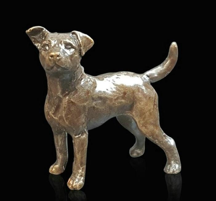 Jack russell bronze miniature (butler and peach) dog figurine home decor