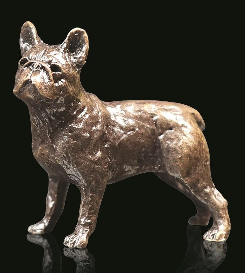 French bulldog bronze miniature (butler and peach) dog figurine home decor