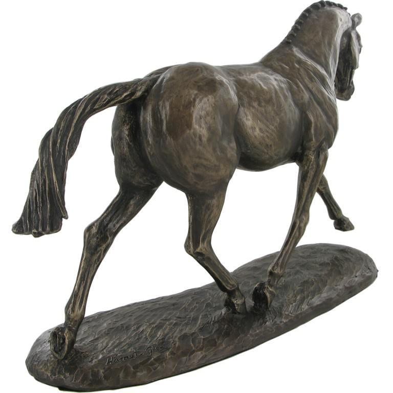 Trotting warmblood bronze horse figurine (harriet glen) animal sculpture home decor