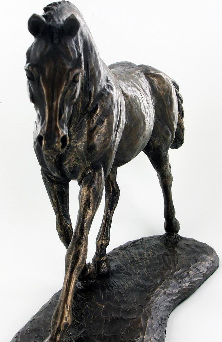 Trotting warmblood bronze horse figurine (harriet glen) animal sculpture home decor