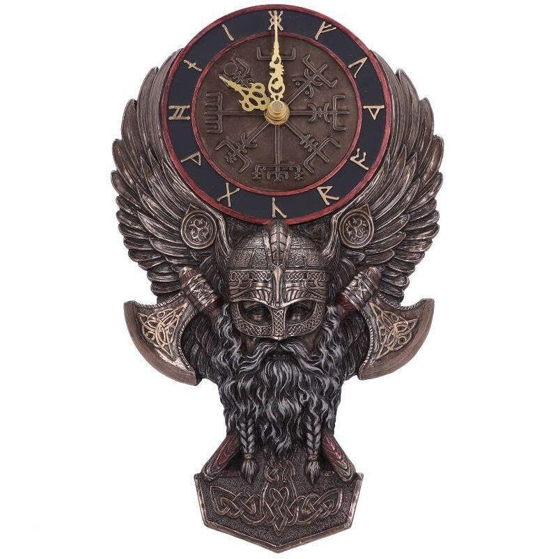 Runic viking norse vegvisir wall clock anniversary gift home decor