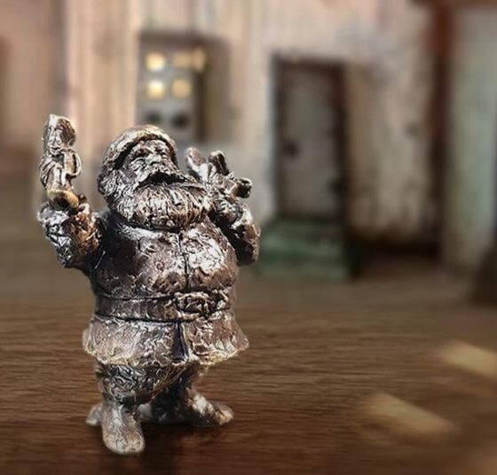 Santa bronze miniature (butler and peach) anniversary gift home decor