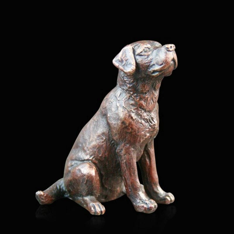 Small labrador sitting bronze figurine (limited edition) keith sherwin dog sculpture home decor