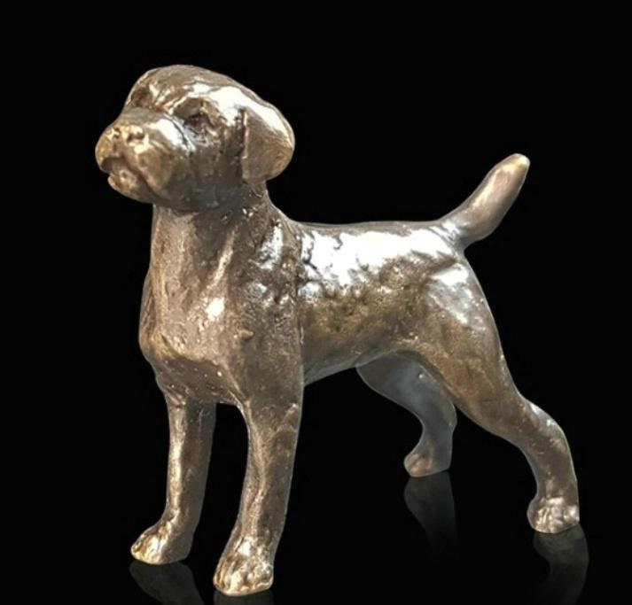 Border terrier bronze miniature (butler and peach) dog figurine home decor