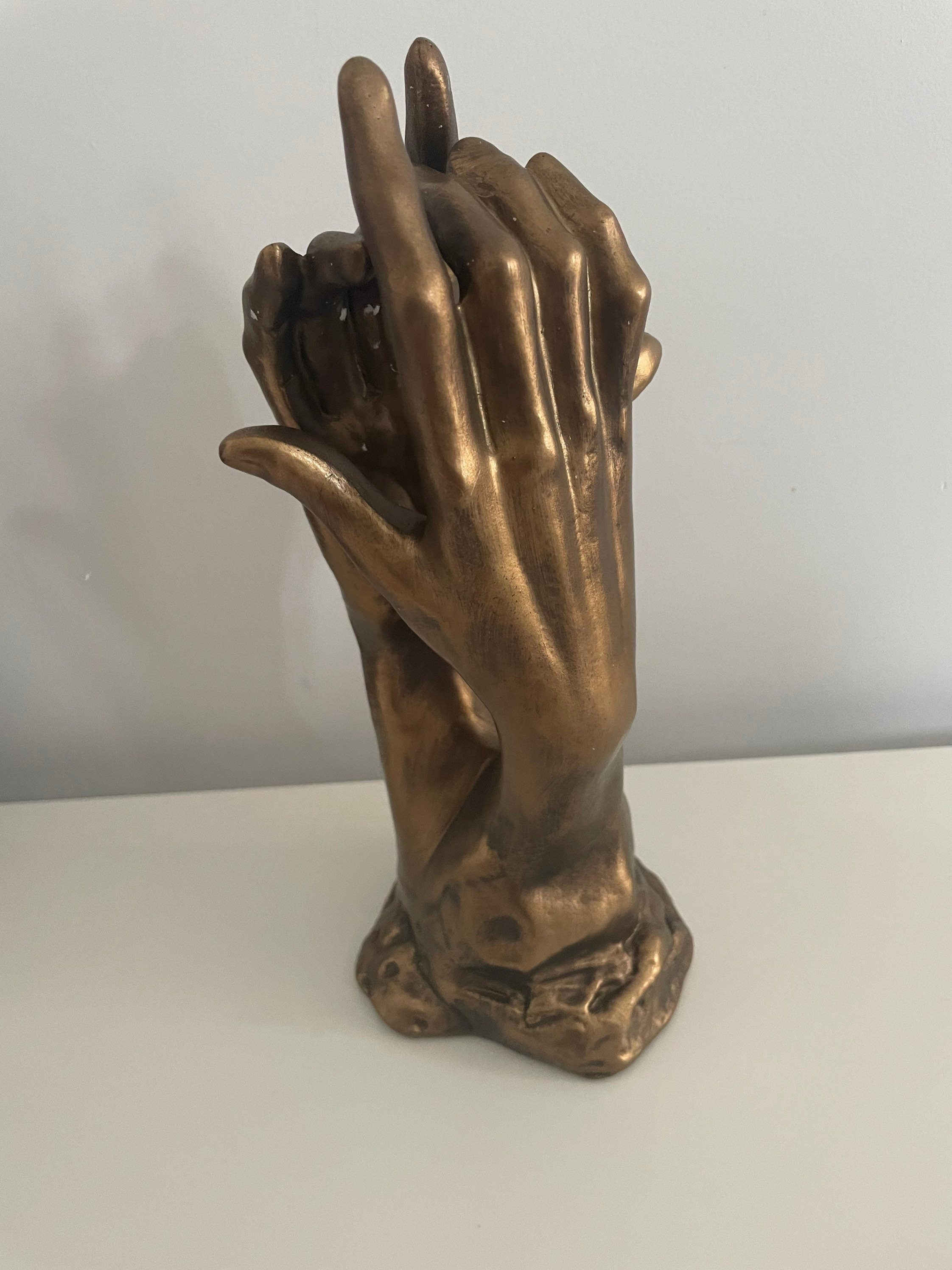 Thorne antiques and collectables le secret - bronze hands sculpture inspired by rodin