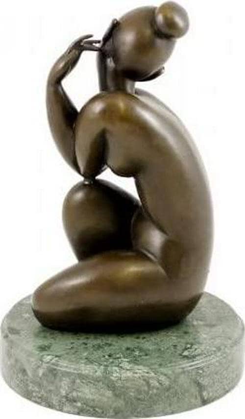 Kunst and ambiente modern bronze figure - female nude - signed amedeo modigliani