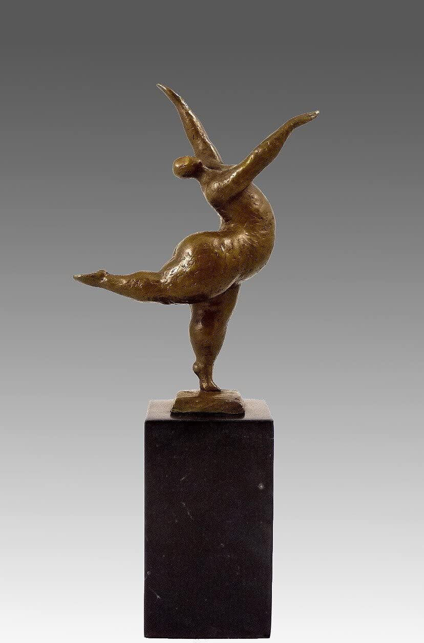 Kunst and ambiente modern art bronze sculpture - balancing nude dancer - signed by milo