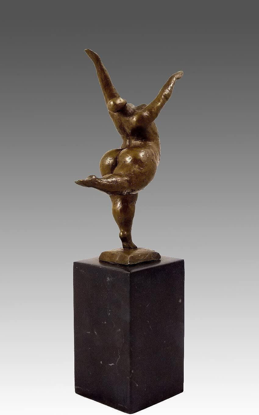 Kunst and ambiente modern art bronze sculpture - balancing nude dancer - signed by milo