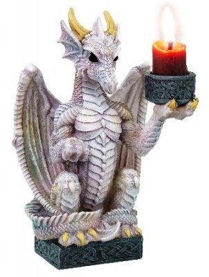 White Light Keeper Dragon Candle Holder 16 cm tall home decor anniversary gift