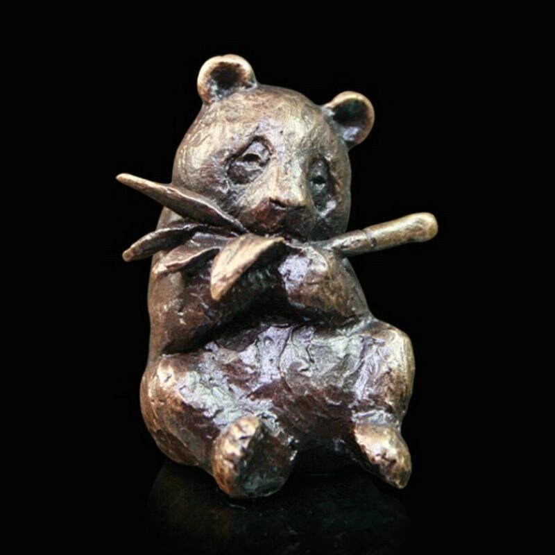 Panda - Butler and Peach (Bronze Sculpture) panda figurine home decor anniversary gift