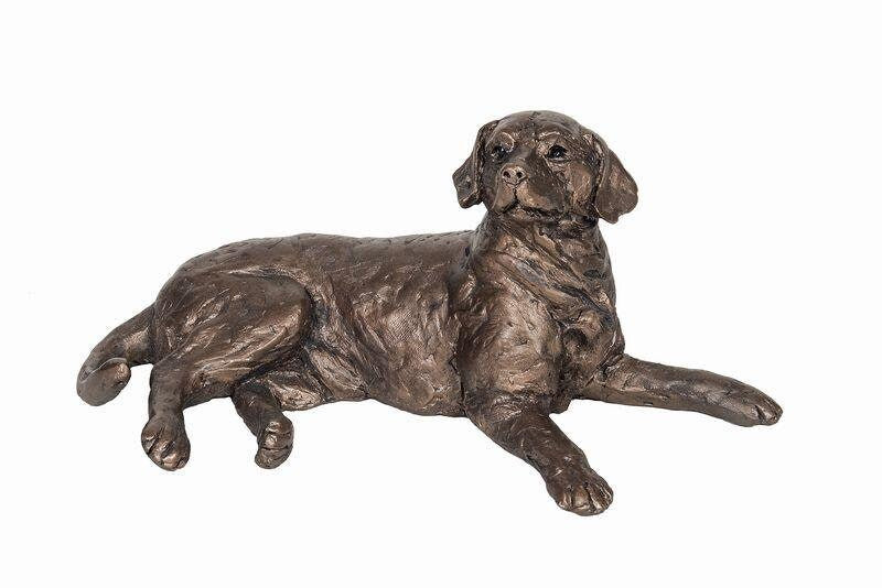 Meghan Labrador Lying - Thomas Meadows (Frith Cold Cast Bronze Sculpture) dog figurine home decor anniversary gift