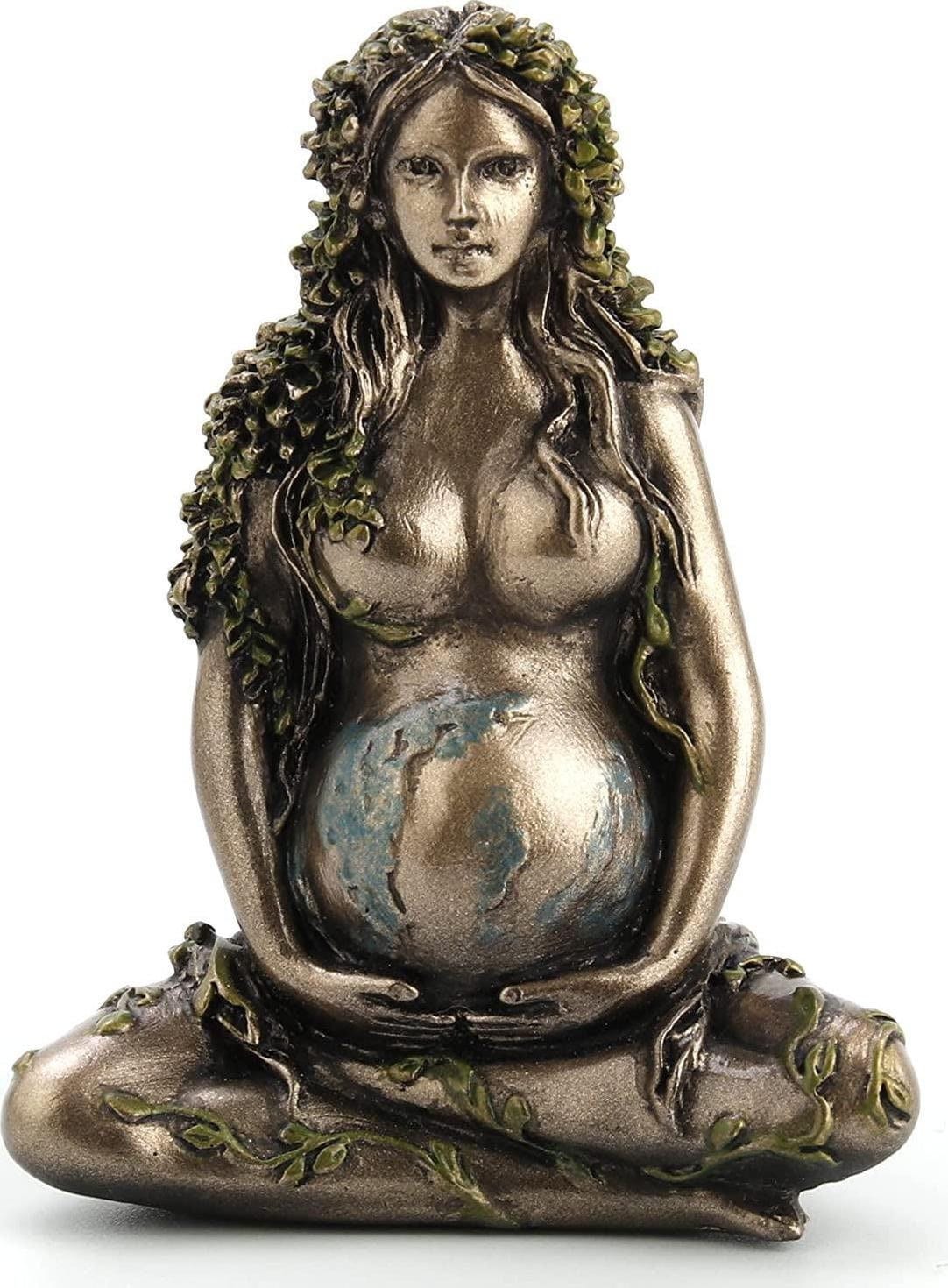 Mother earth small bronze figurine gaia home decor anniversary gift