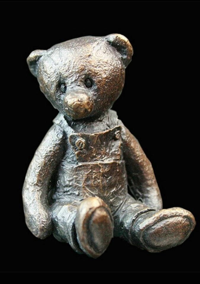 Hattie Bear - Michael Simpson (Solid Bronze Sculpture) Teddy bear figurine home decor birthday gift