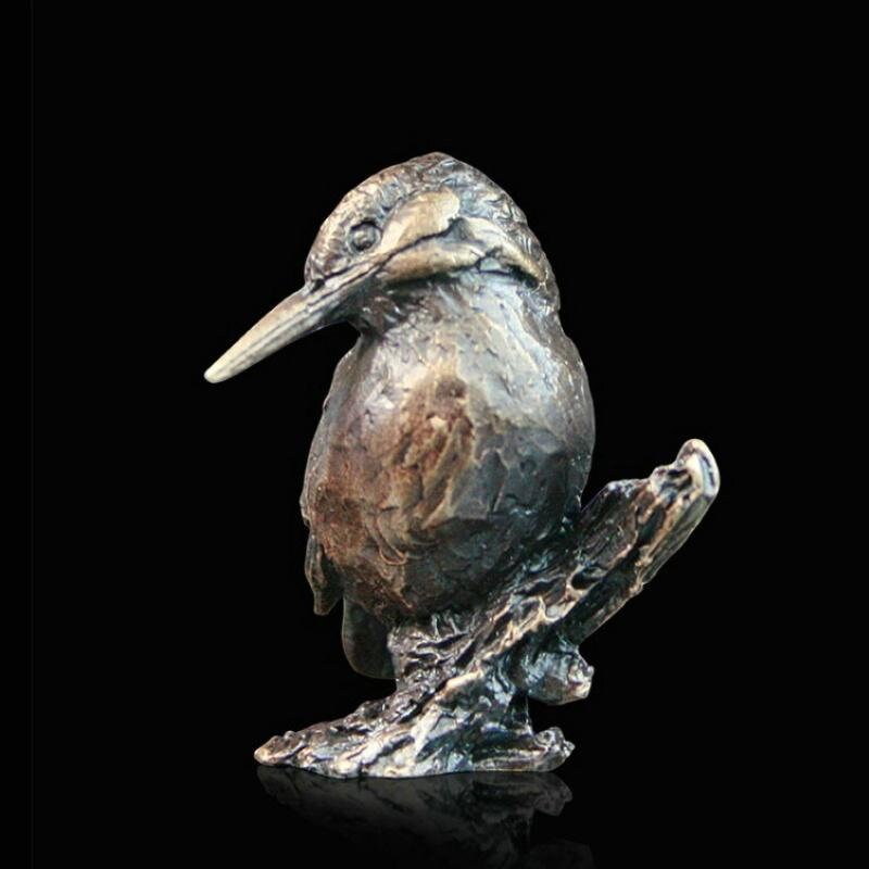 Kingfisher - Butler and Peach (Bronze Sculpure) bird figurine home decor anniversary gift