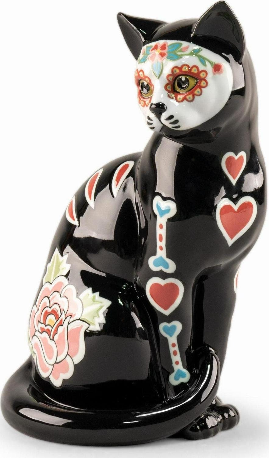 Catrina cat figurine porcelain sculpture by lladro home decor anniversary gift