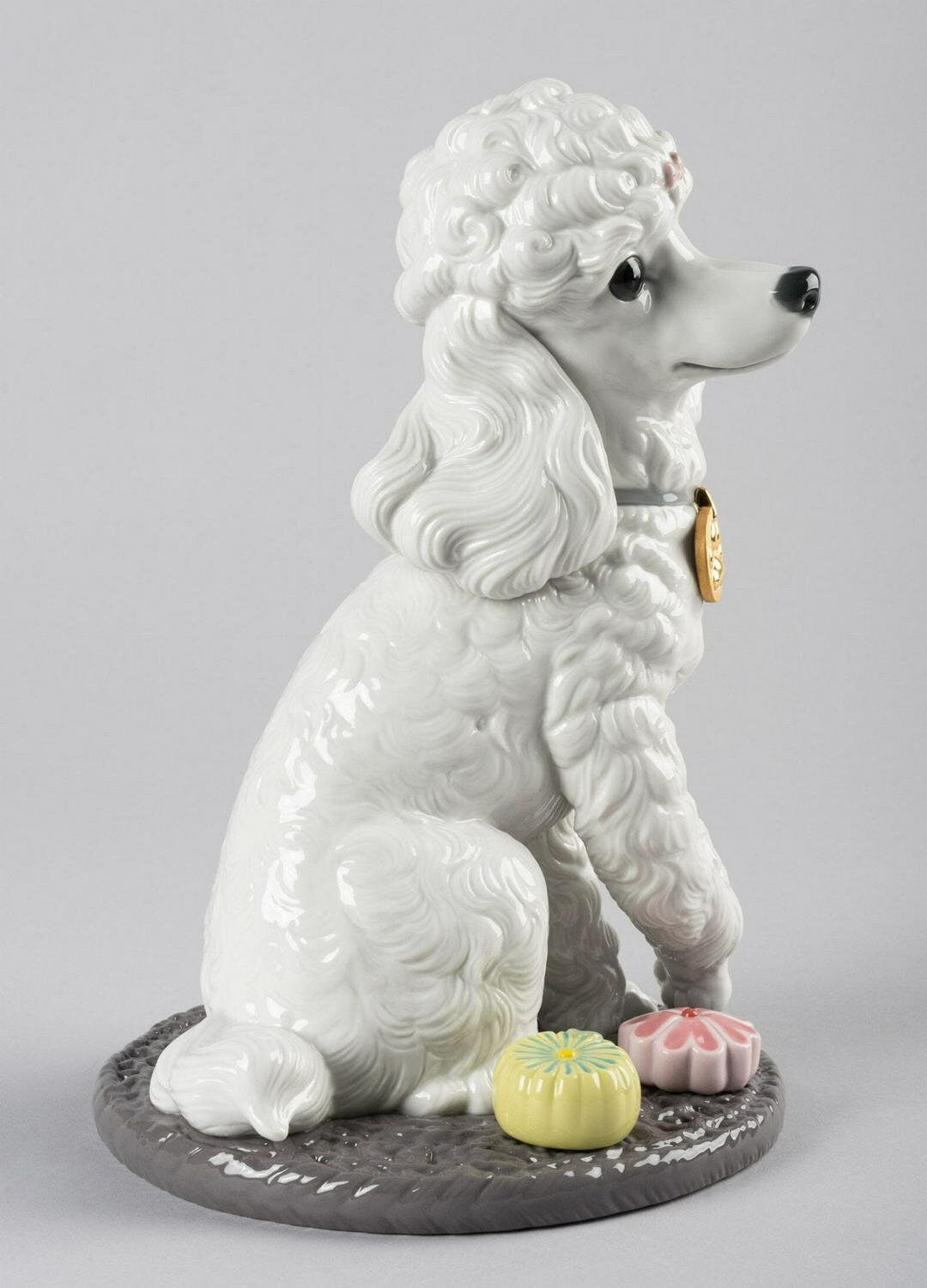 Poodle with mochis dog figurine porcelain sculpture by lladro living room decor birthday gift