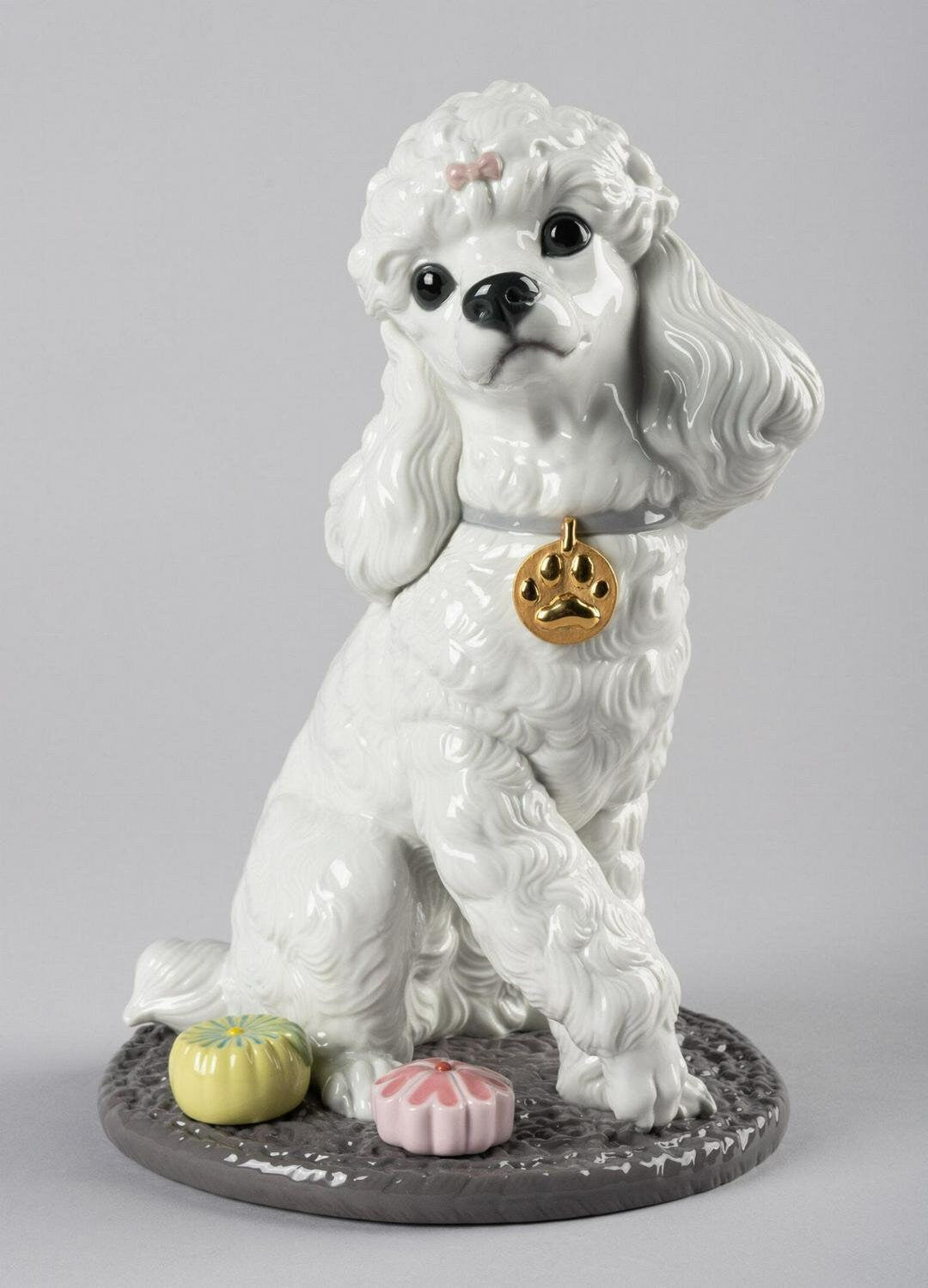 Poodle with mochis dog figurine porcelain sculpture by lladro living room decor birthday gift
