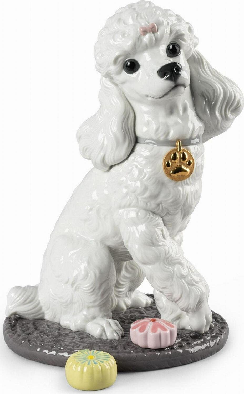 Poodle with mochis dog figurine porcelain sculpture by lladro living room decor birthday gift