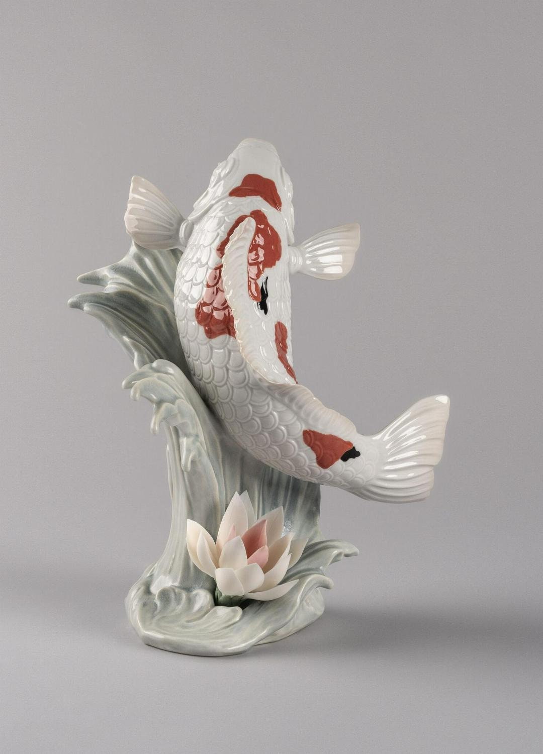 Koi figurine porcelain sculpture by lladro home decor anniversary gift