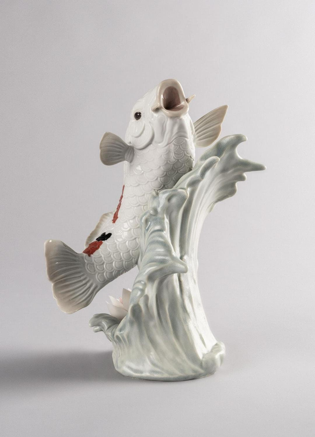 Koi figurine porcelain sculpture by lladro home decor anniversary gift