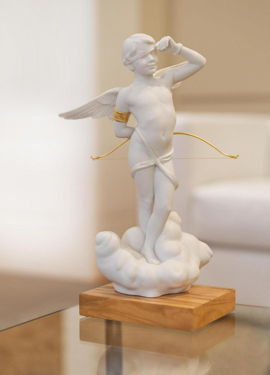 Cupid figurine porcelain sculpture by lladro home decor anniversary gift