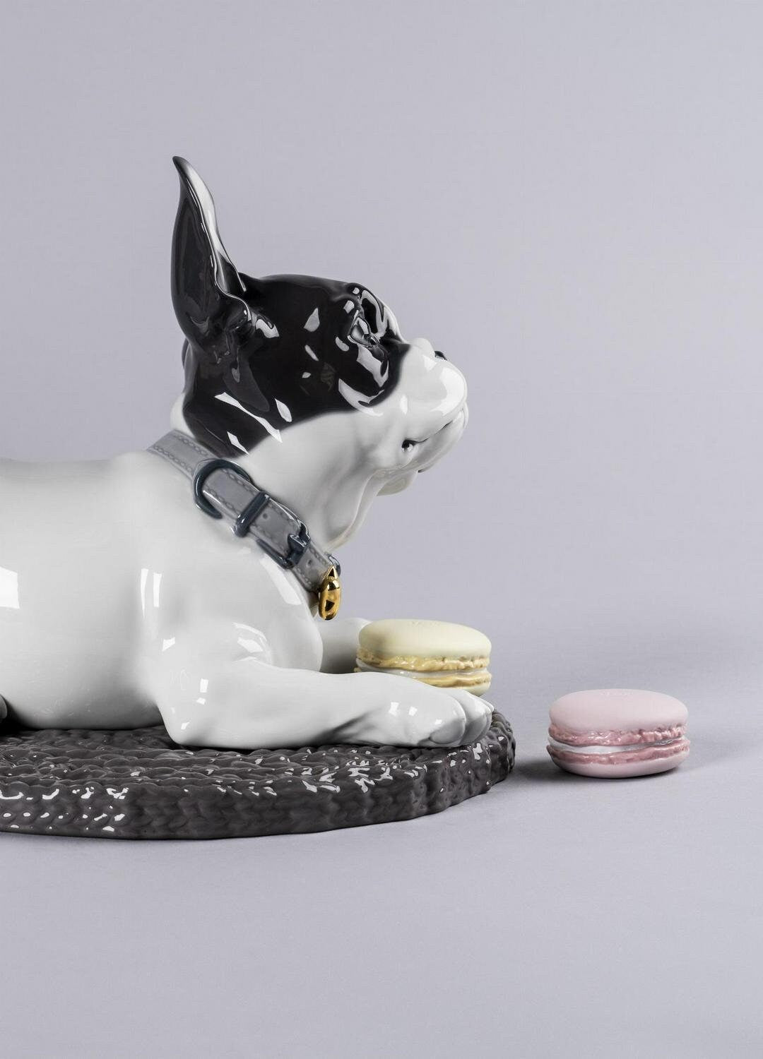 French bulldog with macarons dog figurine porcelain sculpture by lladro home decor wedding gift