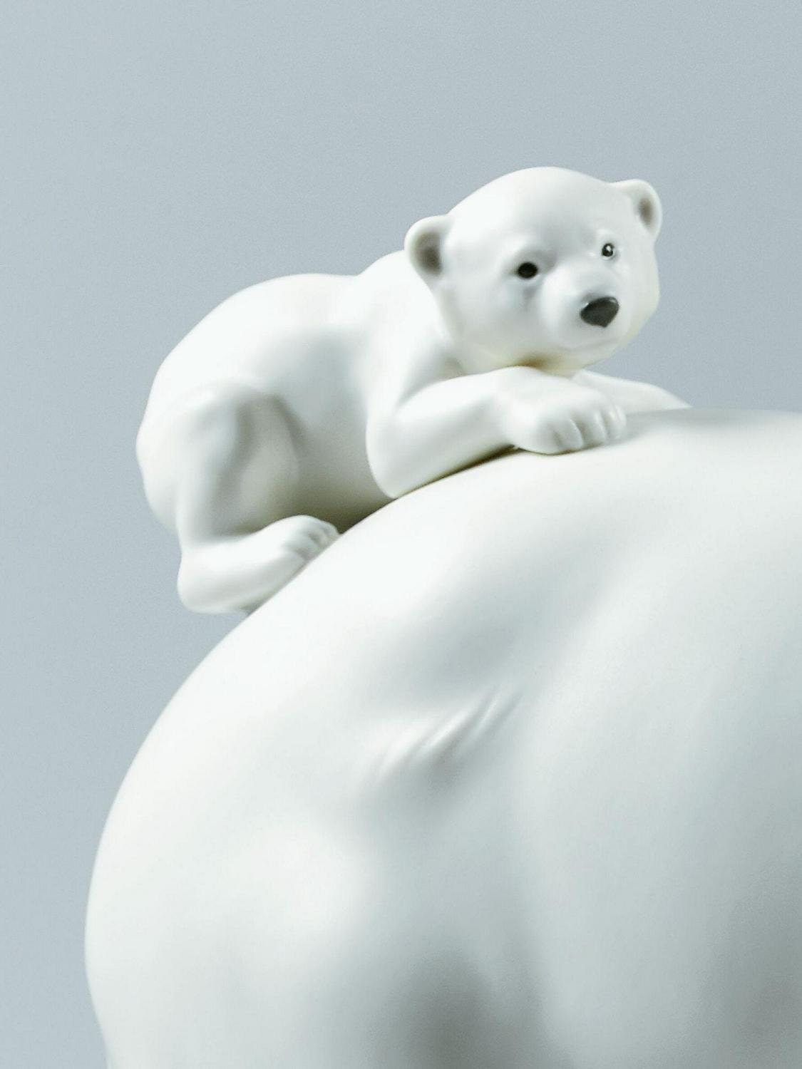 Mummy bear and babies figurine porcelain sculpture by lladro gift for mom living room decor