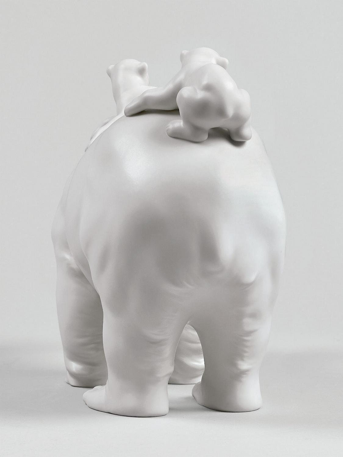 Mummy bear and babies figurine porcelain sculpture by lladro gift for mom living room decor