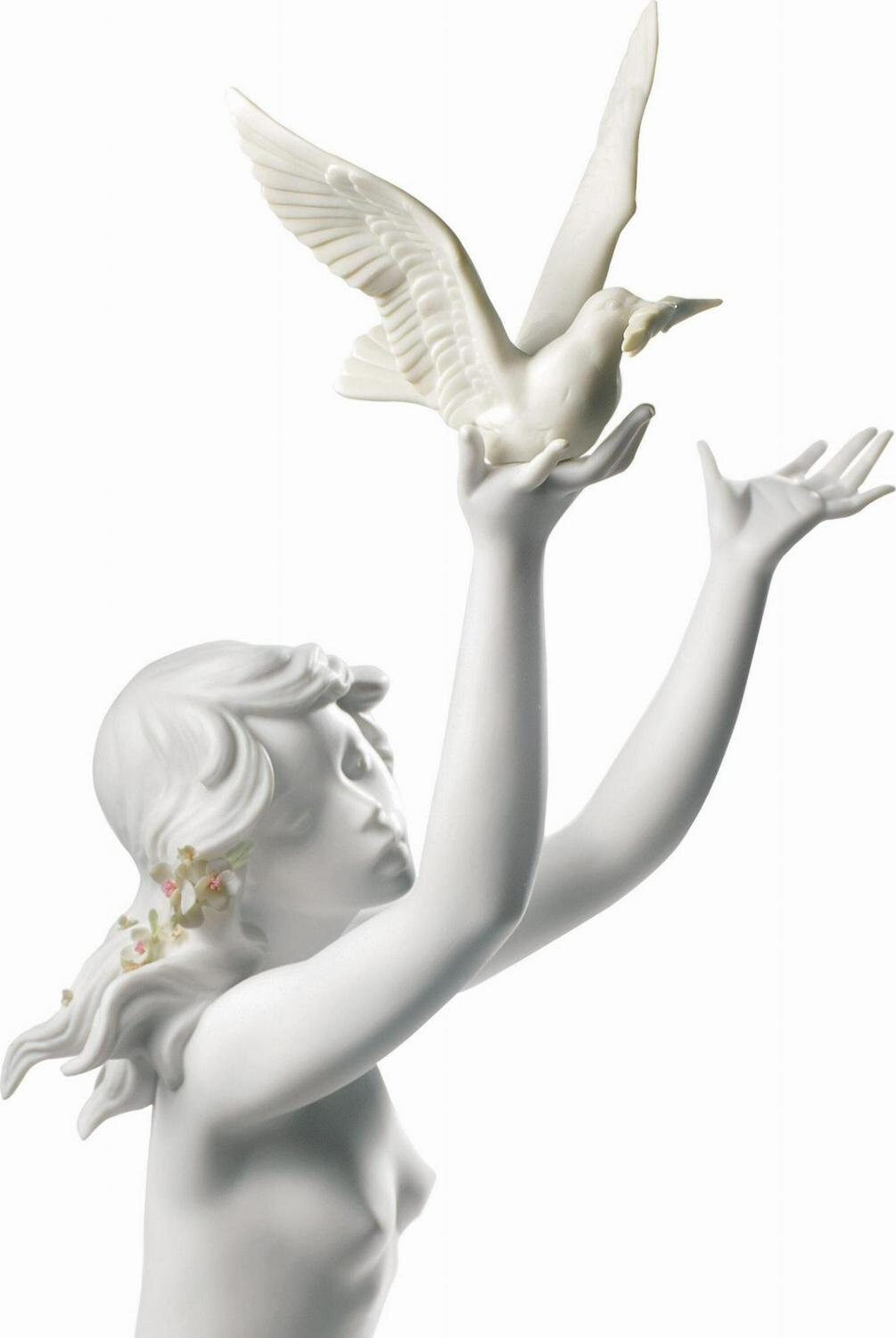 Peace offering woman figurine. white porcelain sculpture by lladro home decor wedding gift