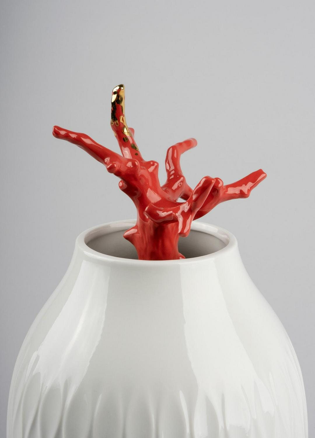 Coral vase porcelain sculpture by lladro kitchen decor birthday gift