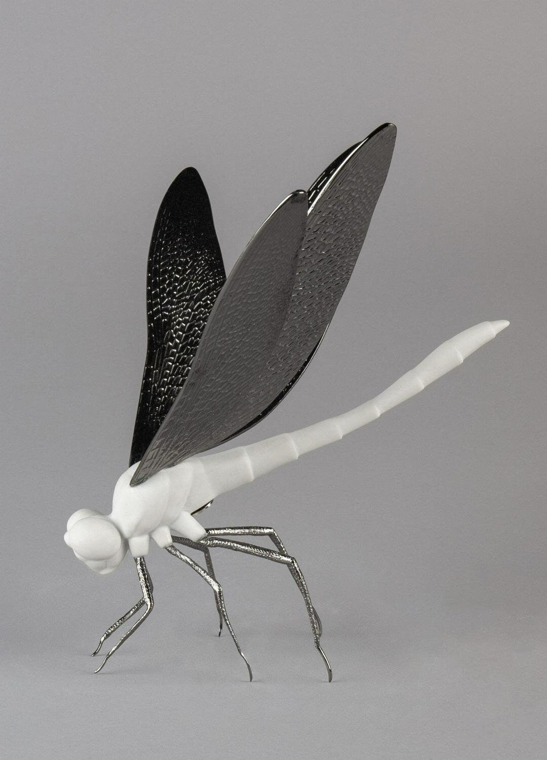 Dragonfly figurine. matte white porcelain sculpture by lladro home decor birthday gift