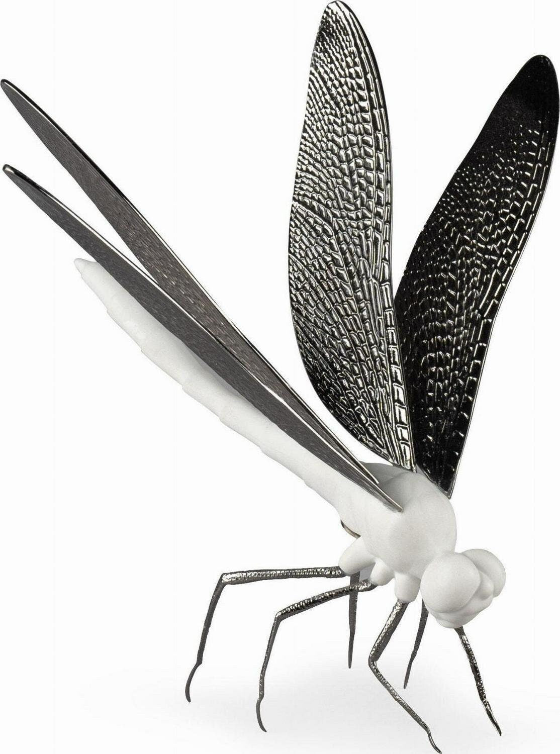 Dragonfly figurine. matte white porcelain sculpture by lladro home decor birthday gift