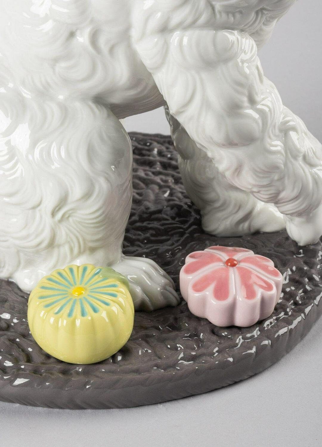 Poodle with mochis dog figurine porcelain sculpture by lladro living room decor birthday gift