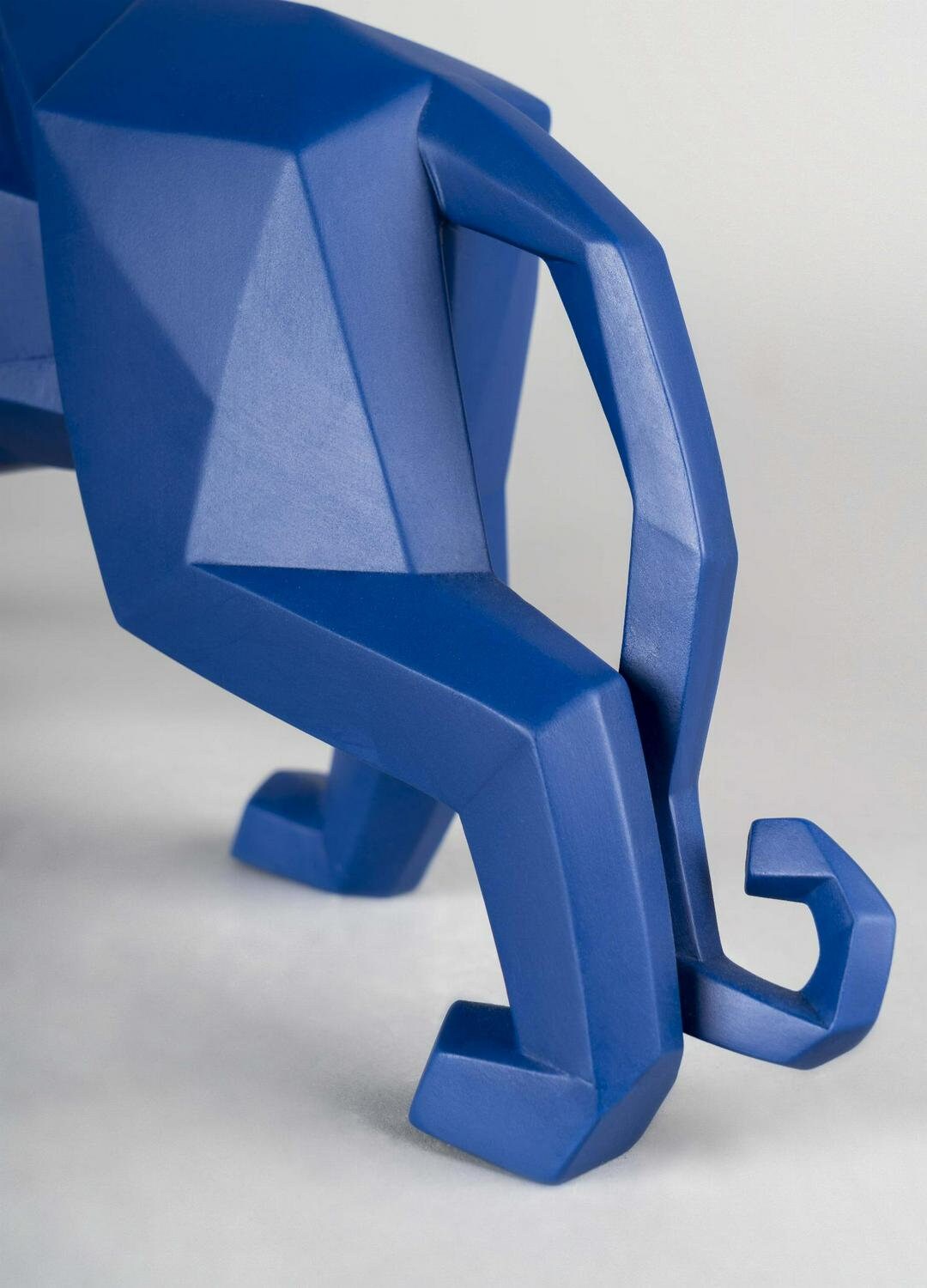 Panther figurine. blue matte porcelain sculpture by lladro shelf decor anniversary gift