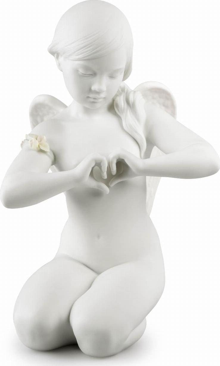 Heavenly heart angel figurine porcelain sculpture by lladro wedding gift shelf decor