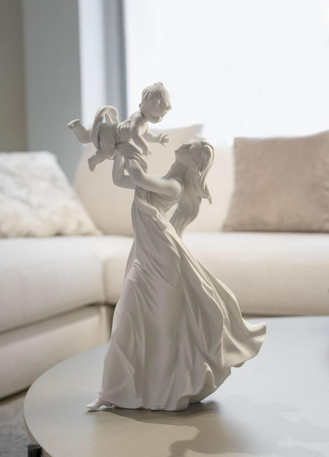 My little sweetie mother figurine. matte white porcelain sculpture by lladro home decor birthday gift