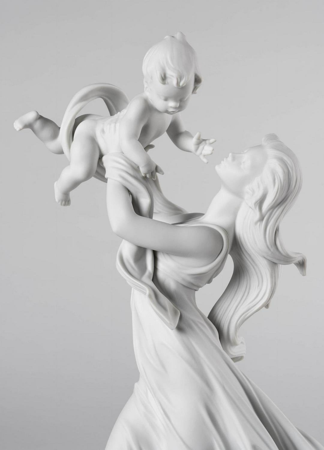 My little sweetie mother figurine. matte white porcelain sculpture by lladro home decor birthday gift