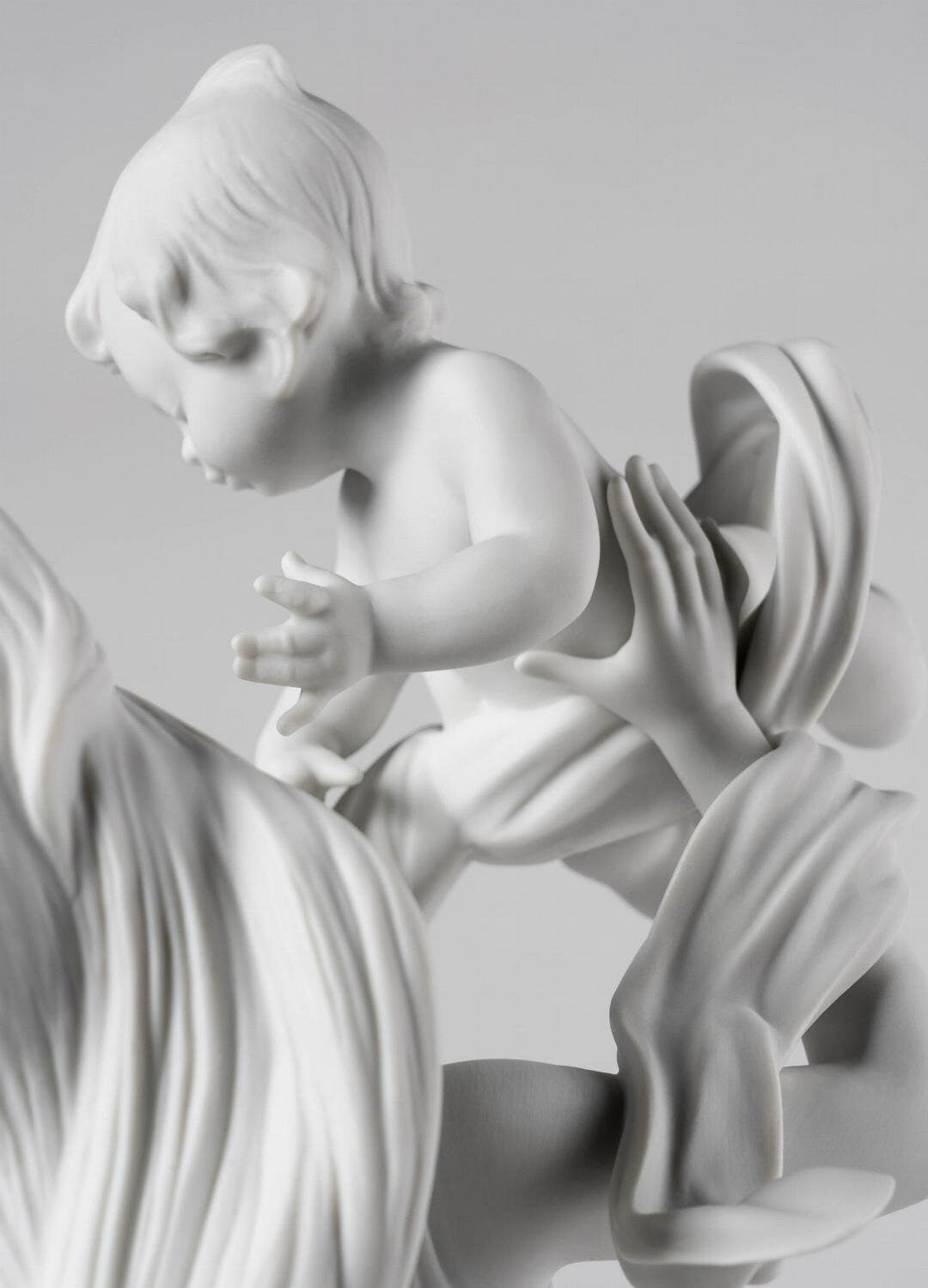 My little sweetie mother figurine. matte white porcelain sculpture by lladro home decor birthday gift