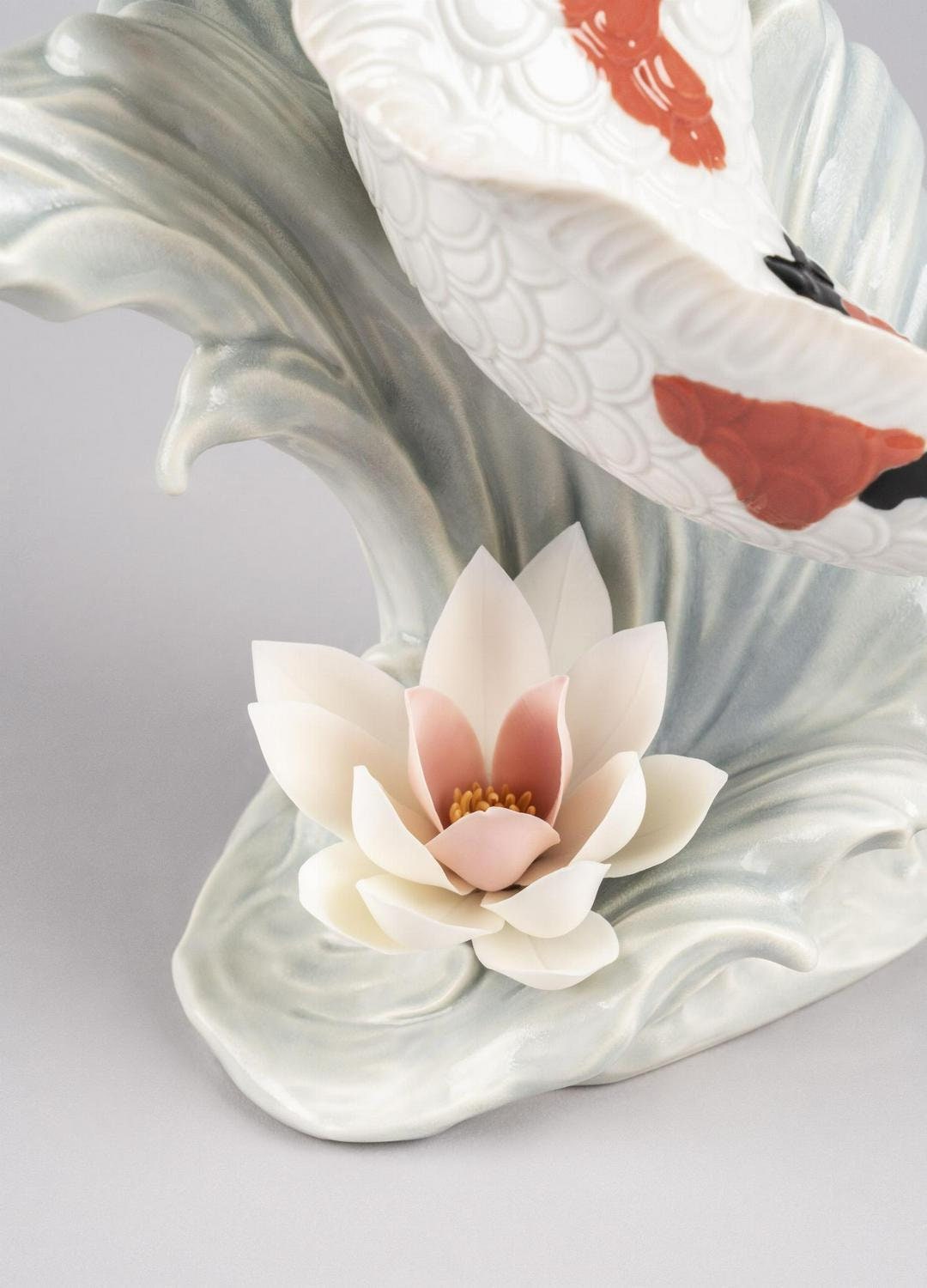 Koi figurine porcelain sculpture by lladro home decor anniversary gift