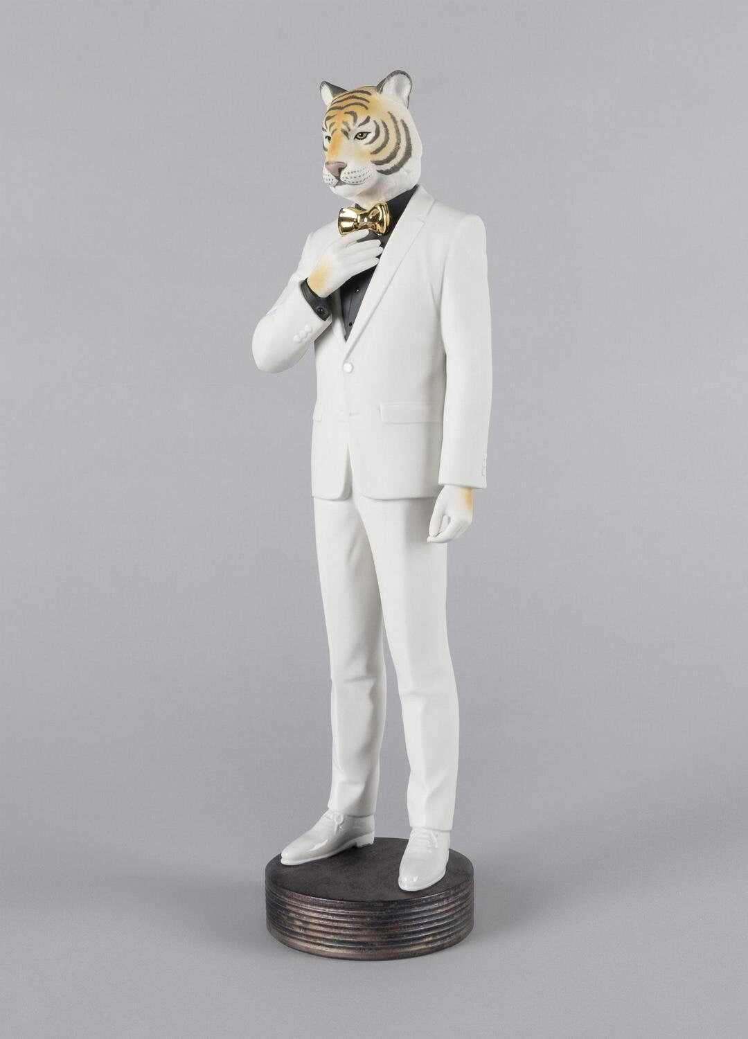 Tiger man figurine porcelain sculpture by lladro shelf decor anniversary gift