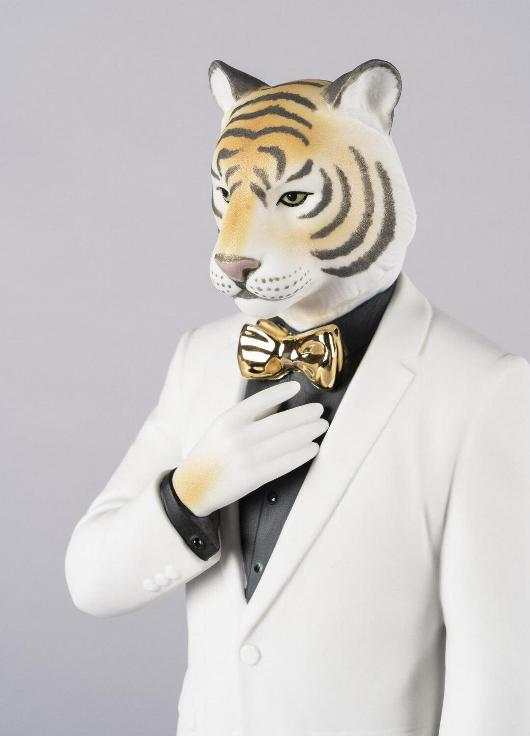 Tiger man figurine porcelain sculpture by lladro shelf decor anniversary gift