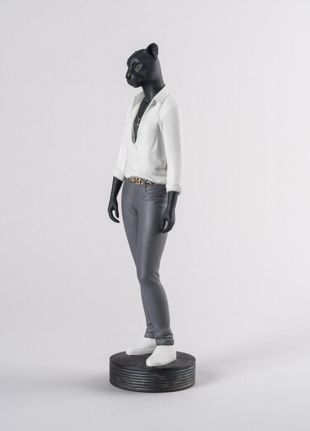 Panther woman figurine porcelain sculpture by lladro home decor birthday gift
