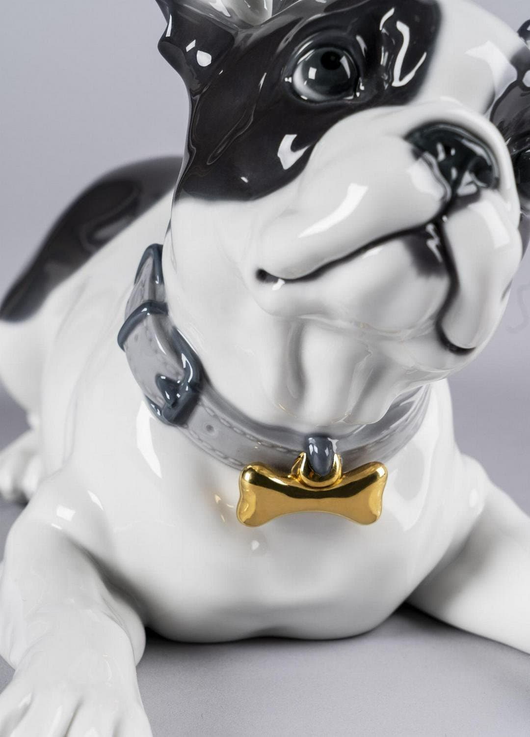French bulldog with macarons dog figurine porcelain sculpture by lladro home decor wedding gift